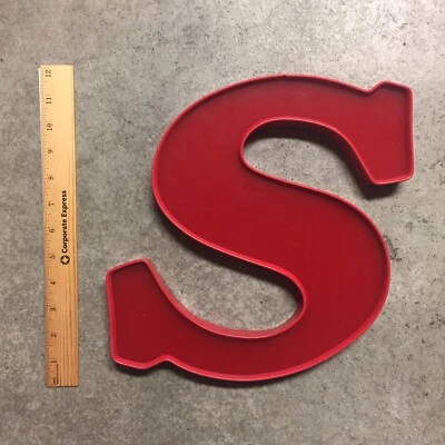 Letrero de negocios al aire libre grande rojo "S" carta frente de tienda excelente 4 arte proyecto decoración Foto 1 de 4