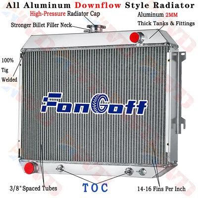 3 Rows Aluminum Radiator For 1968-1974 Dodge Charger Coronet /Plymouth Mopar V8 - Изображение 1 из 4