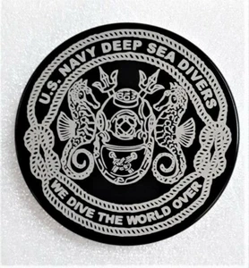 UNITED STATES NAVY DIVERS, Cubierta de Enganche de Aluminio Billet, Negro 4" Rd Hecho en EE. UU. - Imagen 1 de 2