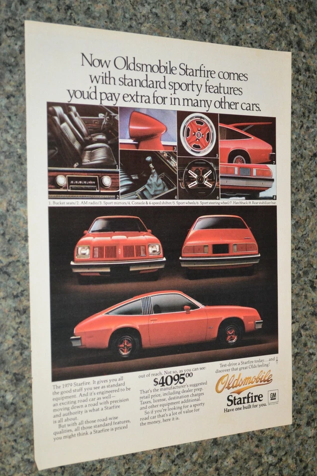 1979 OLDSMOBILE STARFIRE ORIGINAL ADVERTISEMENT PRINT AD 79 - Image 1 of 1