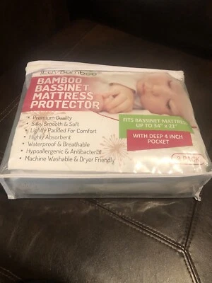 Защитный чехол для матраса iLuvBamboo бамбуковая люлька водонепроницаемый 34 x 21 дюйм упаковка 2 шт. - Изображение 1 из 2