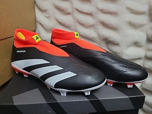 Size 8.5 adidas Predator League Laceless Firm Ground Soccer Cleats (Black/Red) - Picture 1 of 8