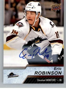 2018-19 Upper Deck AHL Autograph #17 Eric Robinson RC Rookie Auto Cleveland Mons