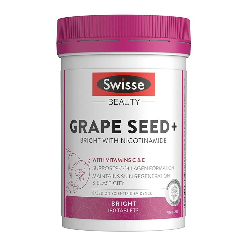 Swisse Beauty Grape Seed Bright with Nicotinamide (180 Tablets)