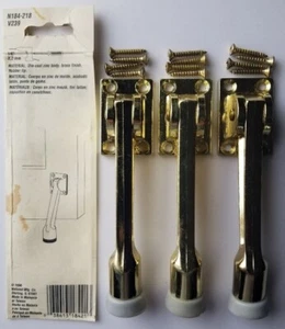 5" Kickdown Door Stops Brass Finish Qty 3 N184-218 - Picture 1 of 4