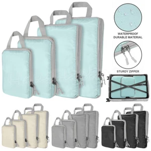 4 Set Compression Bags Travel Storage Organiser Suitcases Packing Cubes Luggage - Picture 1 of 16