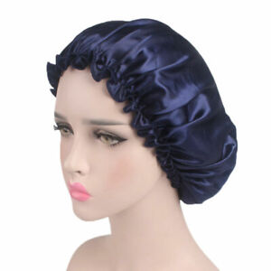 Silk Satin Night Sleep Cap Hair Care Beauty Bonnet Hat Head Cover Elastic Band A