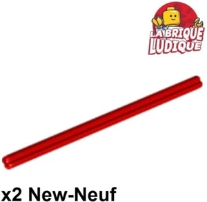 Lego Technic 2X Axle Rod Bar 10 10L Red 3737 New - Picture 1 of 1