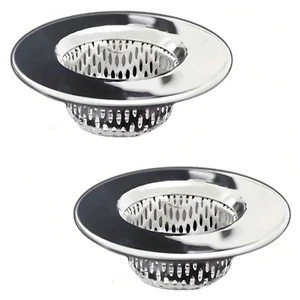 Colador de drenaje de bañera de 2 piezas recogedor de pelo cesta de filtro de acero inoxidable 1,65"-3,0" - Imagen 1 de 7