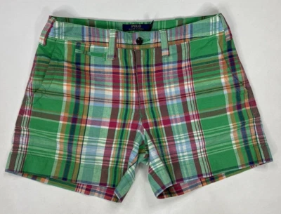 Pantalones cortos chinos Polo Sport Ralph Lauren a cuadros para mujer talla 2 verde multicolor Foto 1 de 4