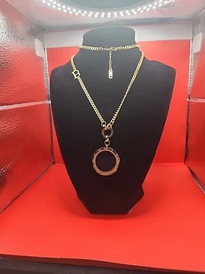 Collar Colgante Titanio Doble Cara Negro/Blanco Números Romanos Redondo Rosa/Dorado Foto 1 de 3