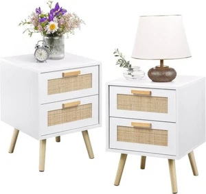 Finnhomy Bedside Table, Set of 2, Wood Nigntstand, RRP 79.90 - Picture 1 of 3