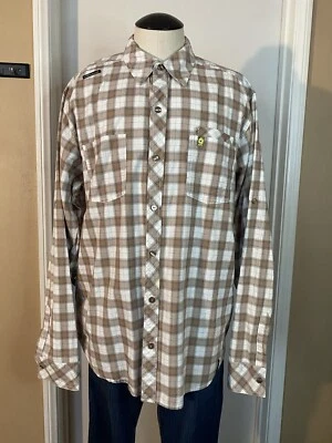 Camisa AKDMKS Akademiks Para Hombre Marrón A Cuadros Manga Larga Abotonada Talla XL Foto 1 de 4