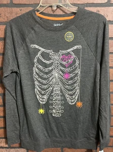 Cat & Jack Boy's Glow-in-the-Dark Skeleton Long Sleeve T-Shirt XL(16) - Picture 1 of 5