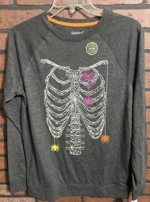 Camiseta manga longa esqueleto brilho no escuro Cat & Jack menino GG(16) - Imagem 1 de 4