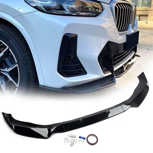 Gloss Black Front Bumper Spoiler Lip Chin Kit For BMW X3 G01 X4 G02 M Pack 2022+ - Bild 1 von 14