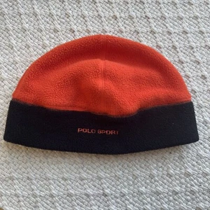Vintage Polo Ralph Lauren Polo Sport orange black Fleece Hat - Picture 1 of 6