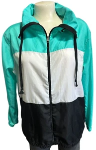 Bobbie Brooks Women's Jacket Windbreaker LOVE Colorblock Zip Size M - Picture 1 of 14