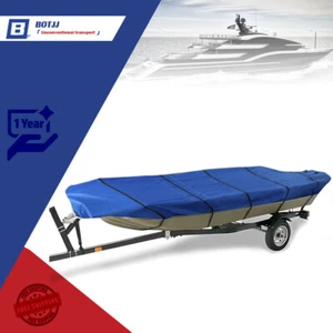 12Ft Boat Cover For Water Proof Heavy Duty Trailerable Jon Boat Cover Blue - Picture 1 of 8