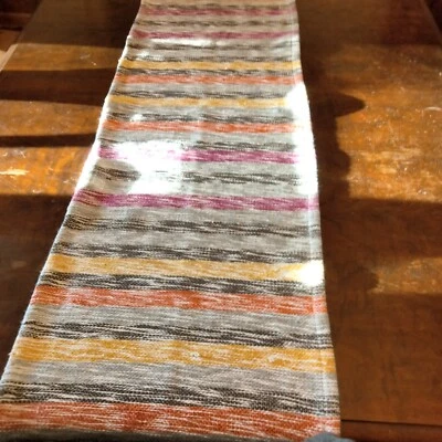Max Studio TABLE RUNNER Indoor/ outdoor 17 X 74 Stripes and Tassels Boho - Image 1 of 4