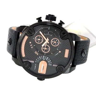 New Diesel Men's Watch Little Daddy DZ7291 Black Leather Band/NO BOX . - Image 1 of 4
