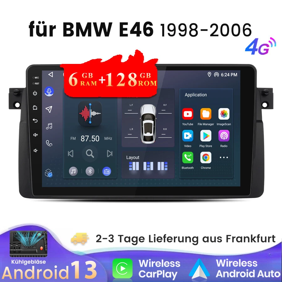 Für BMW E46 M3 JUNSUN 128G Android 13 Auto Autoradio 9" GPS Navi CarPlay Stereo