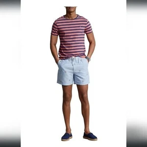 Polo Ralph Lauren Oxford Shorts vorne flach Flamingo-Druck neu mit Etikett - Bild 1 von 5