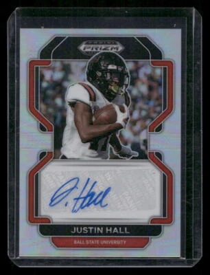 2023 Panini Prizm Draft Picks Justin Hall Auto 2022 Silver AU #RA-JHA Card - Image 1 of 2
