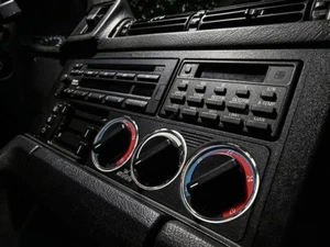 For Bmw E34 1988-1996 Polished Aluminum Heater A/C Control Surrounds Rings 3pcs - Picture 1 of 9