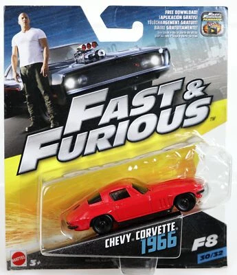 Hot Wheels 1966 Chevy Corvette Fast & Furious 8 Series #FCN87 New NRFP Red 1:55 - Image 1 of 3