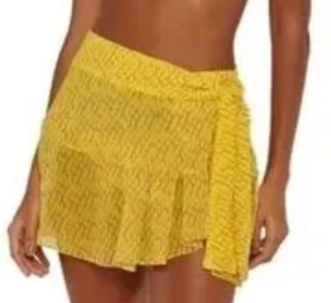 Vix Paula Hermanny Wrap Skirt Size M Womens Swimwear Mamba Diane Cover-up Yellow - Picture 1 of 12