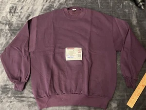 #3 VINTAGE 90'S JERZEES SWEATSHIRT SOLID PLUM PURPLE X-LARGE XL NUBLEND - Picture 1 of 7