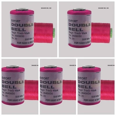 5X Viscose Rayon Yarn Thread Pink Colour 500mtr,Hand & machine embroidery - Image 1 of 3