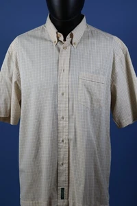 Ben Sherman Camicia Uomo Beige Plaid Manica Corta a Bottoni Casual Maglia L/3 - Foto 1 di 6