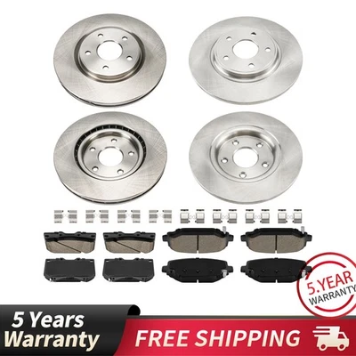 Kit de rotor y pastillas de freno delantero trasero para Chrysler Town & Country 2012-2016 Foto 1 de 4