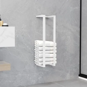 Towel Rack White 12.5x12.5x60 cm Steel - Picture 1 of 7