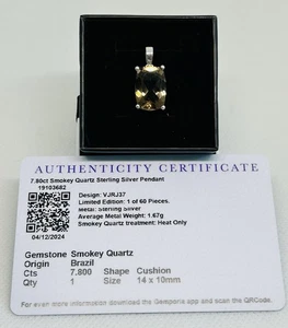 Smokey Quartz Sterling Silver Pendant Only - Picture 1 of 10
