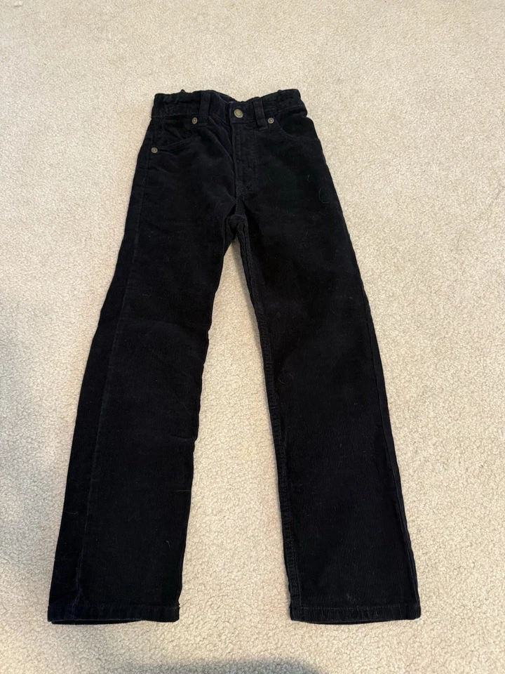 Pantalones de mezclilla ajustados de pana con cordón negros Gap para niños talla 6 Foto 1 de 1