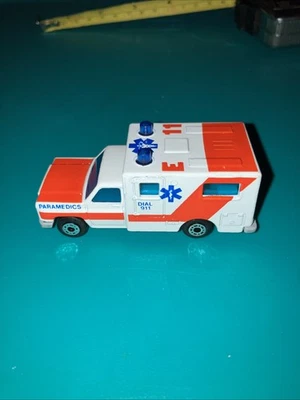 Vintage Matchbox Superfast Ambulance 1977 1994 Paramedics White Orange Die Cast - Image 1 of 4