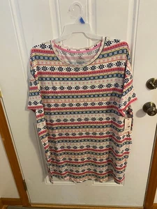 BRAND NEW WOMEN'S SIZE 2X/3X SECRET TREASURES SHORT SLEEVE SLEEPSHIRT - Picture 1 of 9
