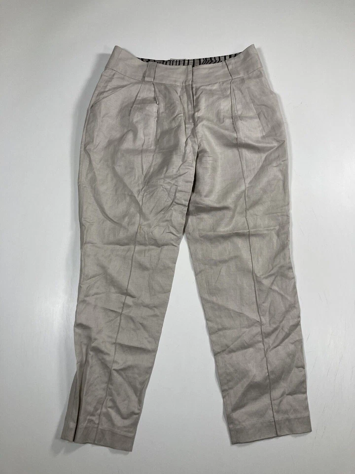 TED BAKER LINEN BLEND Trousers - Size 1 UK8 W26 L24 - Good Condition - Women’s - Image 1 of 4