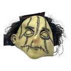 Halloween Adult Latex Mask Silent Terror  Scary Sewn Mouth & Face Hair New