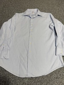 Brooks Brothers Shirt Mens Size 15.5 32 Cotton Button Down Shirt Blue Slim Fit - Picture 1 of 8