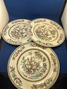 Indian Tree Lot Of 5 Dinner Plates Johnson Brothers Green Greek Key (O2) AS IS - Picture 1 of 12