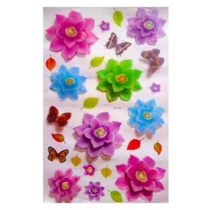 Multicolor Flower 7D PVC Vinyl Stickers For Wall Decoration - Picture 1 of 6