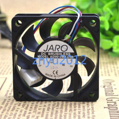 100% Test 1pc JARO AD0612MB-D9B 12V 0.15A 6010 6CM 4-wire Cooling Fan - Image 1 of 3