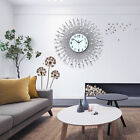 Large Wall Clock 24 in Modern 3D Crystal Diamond Decorative Home Living Room