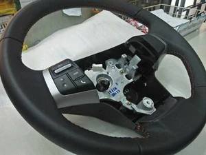 ISUZU D-MAX GENUINE PARTS STEERING WHEEL WITH AUDIO CONTROL RED STITCH 2012-19 - Picture 1 of 12