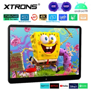 14" Android 11 Headrest Monitor Video Player Car TV Touch Screen WiFi USB HDMI - Picture 1 of 24
