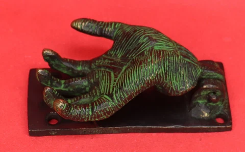 Hand Shape Antique Vintage Repro Handmade Brass Door Knocker Home Decor Figure Cover